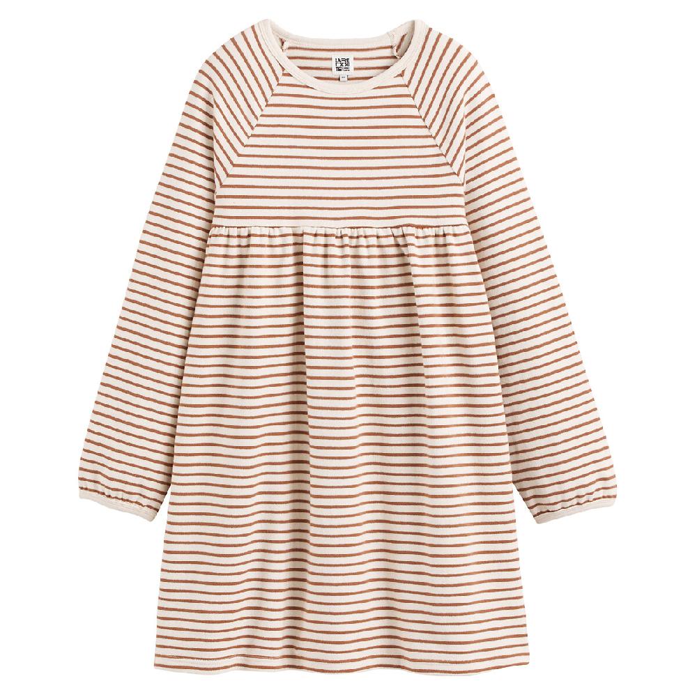 laredoute Gestreiftes Kleid mit langen Ärmeln braun/ecru gestreift LA REDOUTE COLLECTIONS Limitierter Zeitrabatt