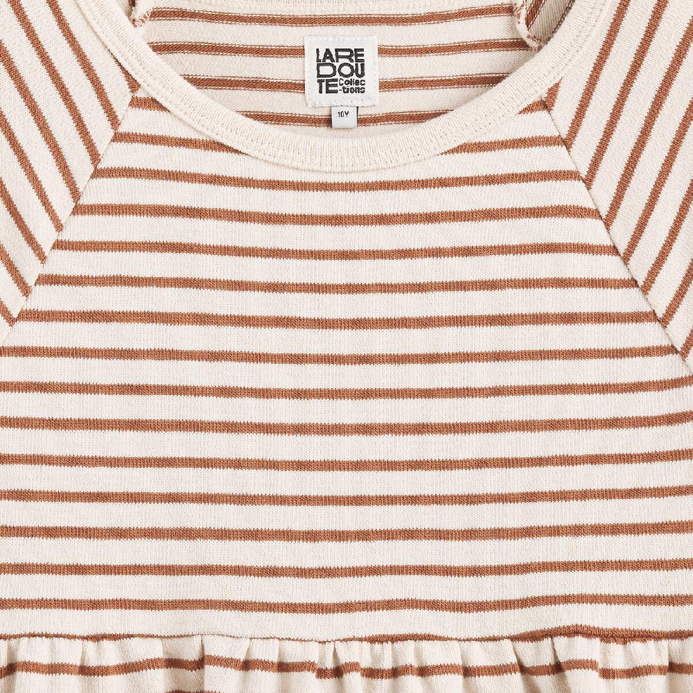 laredoute Gestreiftes Kleid mit langen Ärmeln braun/ecru gestreift LA REDOUTE COLLECTIONS Limitierter Zeitrabatt