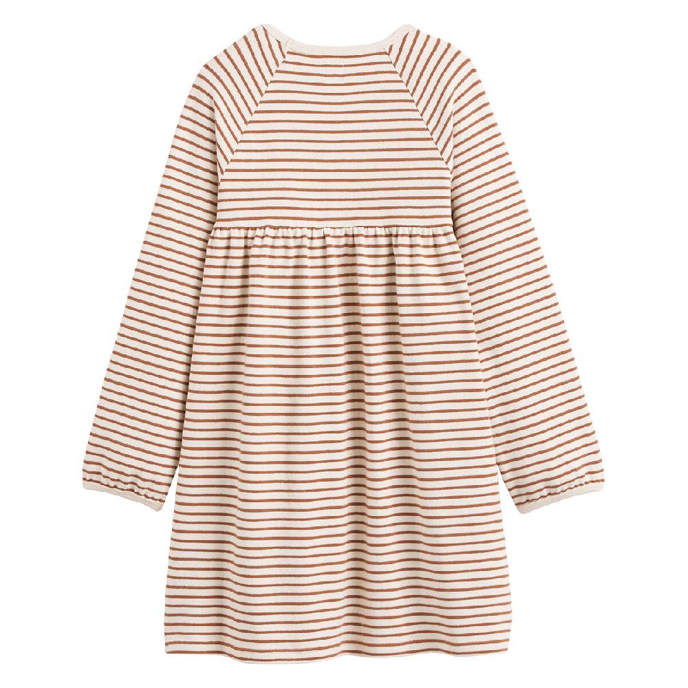 laredoute Gestreiftes Kleid mit langen Ärmeln braun/ecru gestreift LA REDOUTE COLLECTIONS Limitierter Zeitrabatt
