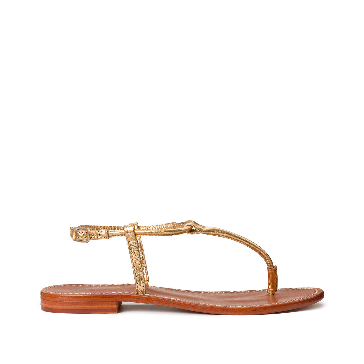 laredoute Zehensandalen aus Leder goldfarben LA REDOUTE COLLECTIONS Exklusivangebot