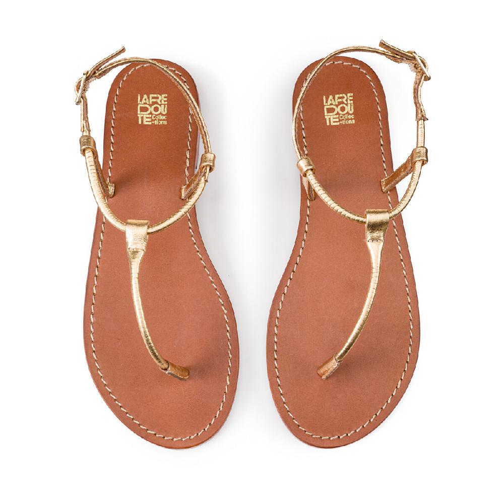 laredoute Zehensandalen aus Leder goldfarben LA REDOUTE COLLECTIONS Exklusivangebot