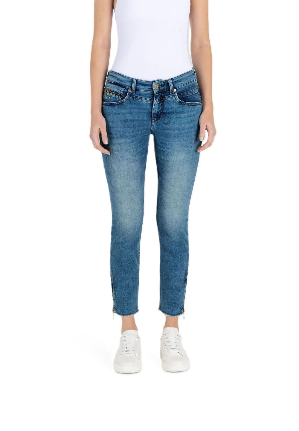 MAC Rich Jeans knöchellang Slim-Fit Fransen-Details für Damen Räumungsverkauf