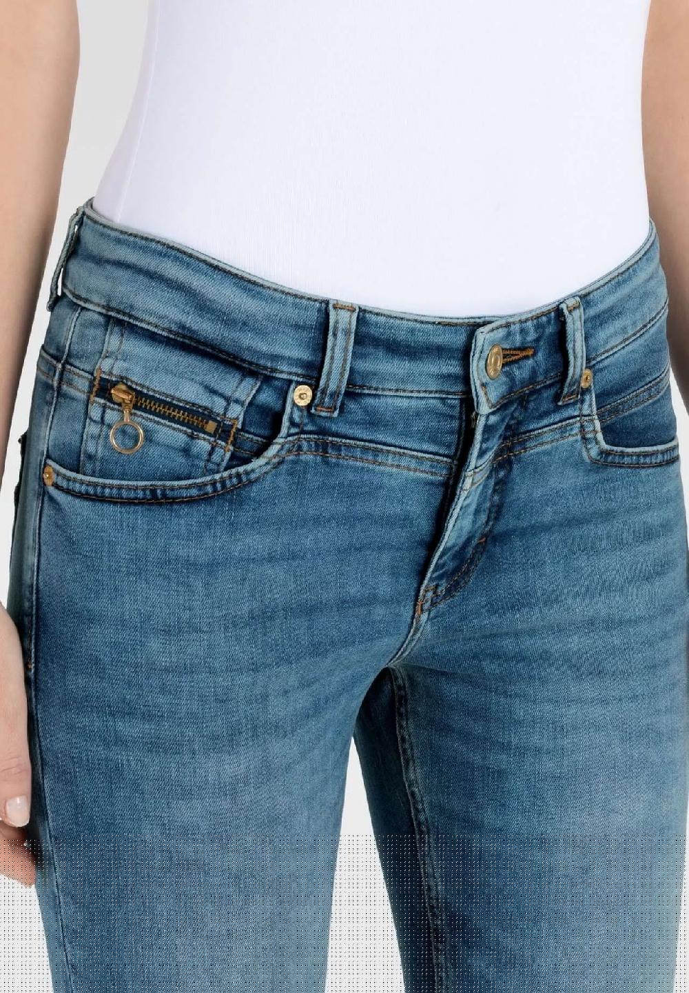 MAC Rich Jeans knöchellang Slim-Fit Fransen-Details für Damen Räumungsverkauf