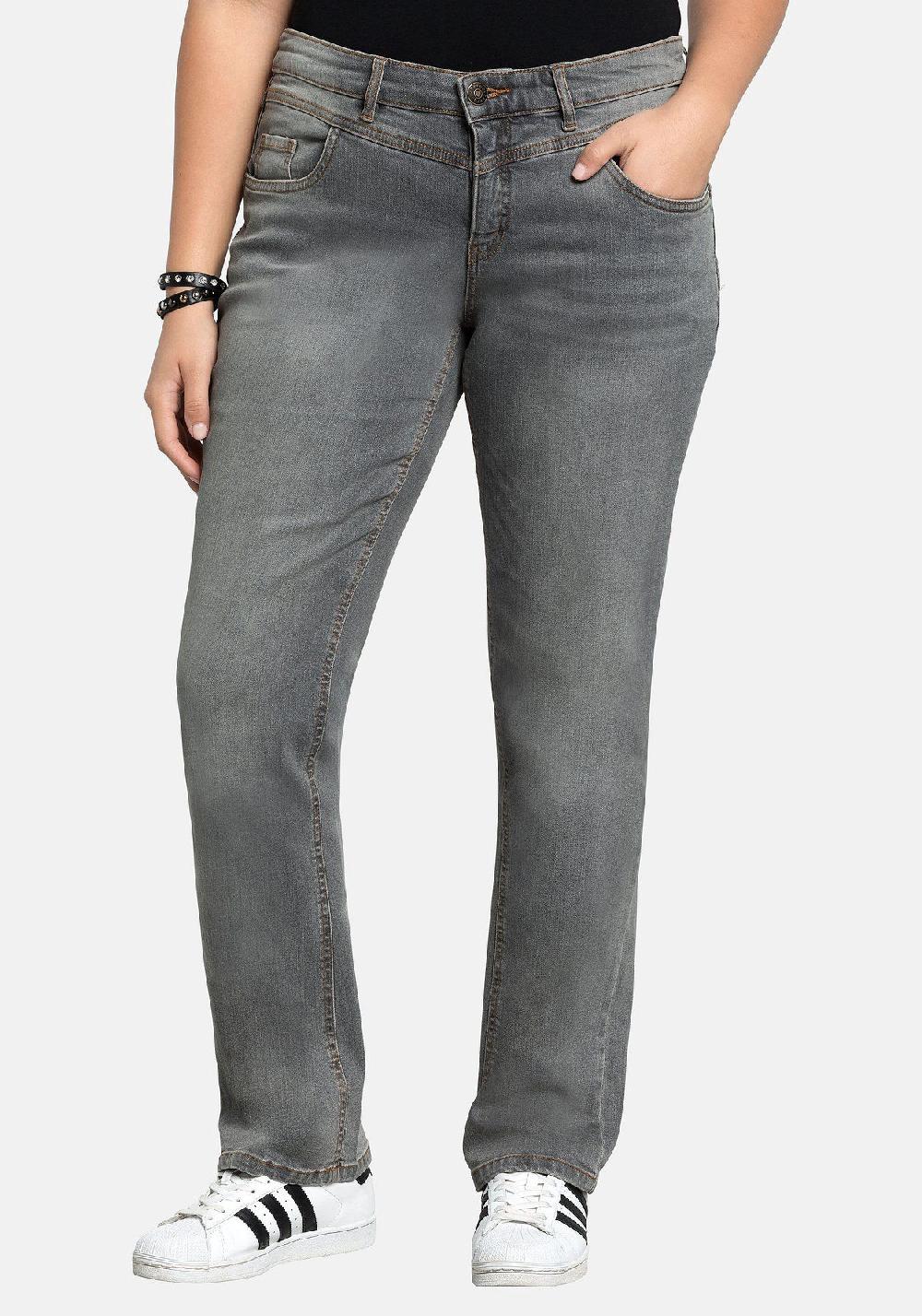 sheego Jeans »Die Gerade« mit Used-Effekten Kostenlose Rückgabe