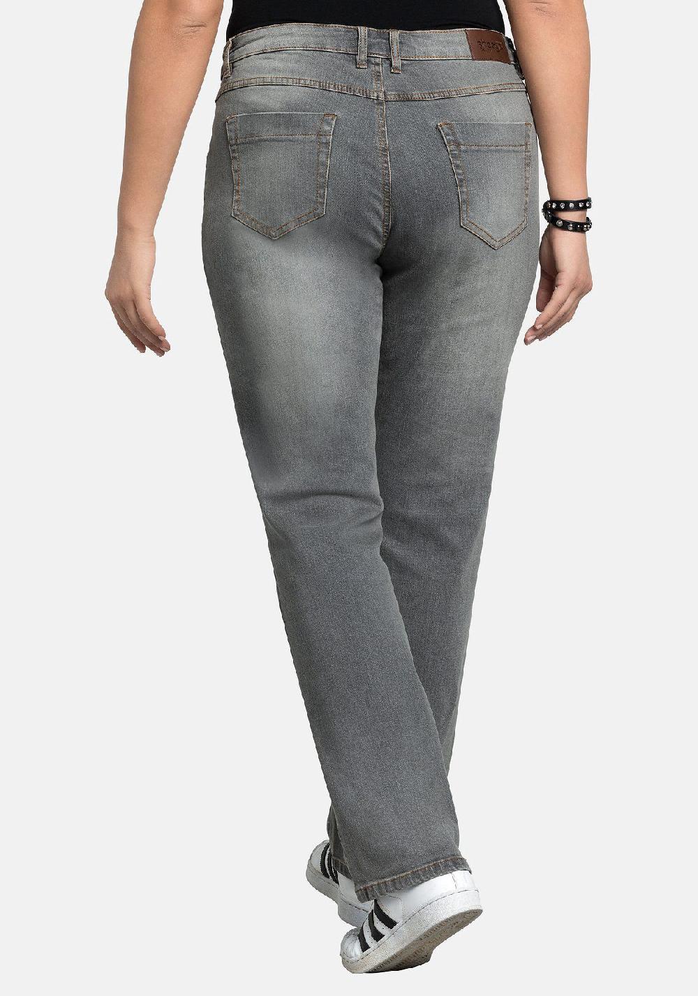 sheego Jeans »Die Gerade« mit Used-Effekten Kostenlose Rückgabe