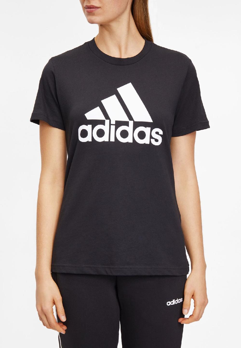adidas T-Shirt Baumwolle Logo-Print für Damen Vierteljährliche Förderung