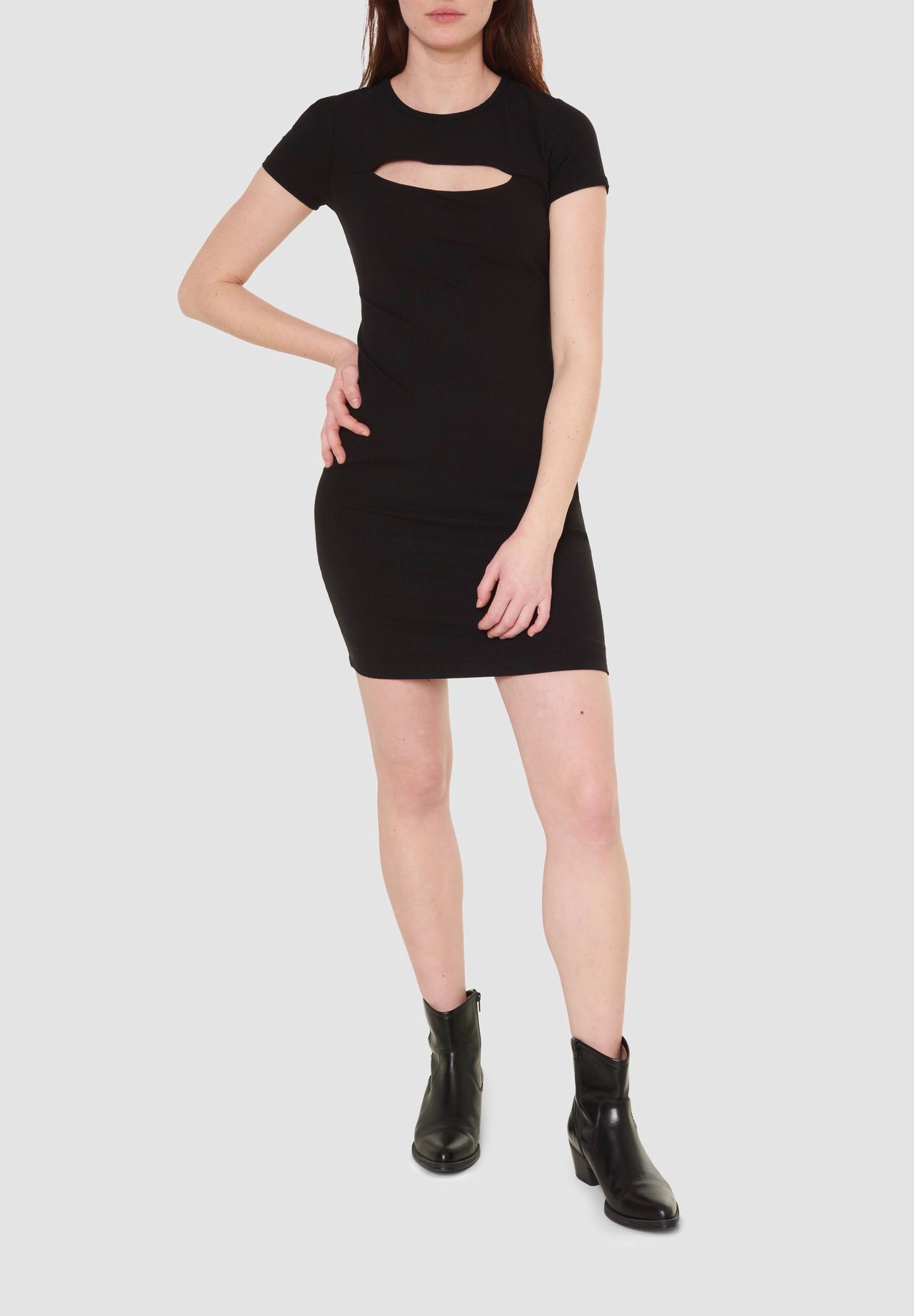 GUESS Kleid "Lana" Rundhals oberschenkellang Cutout für Damen Vatertagsangebot