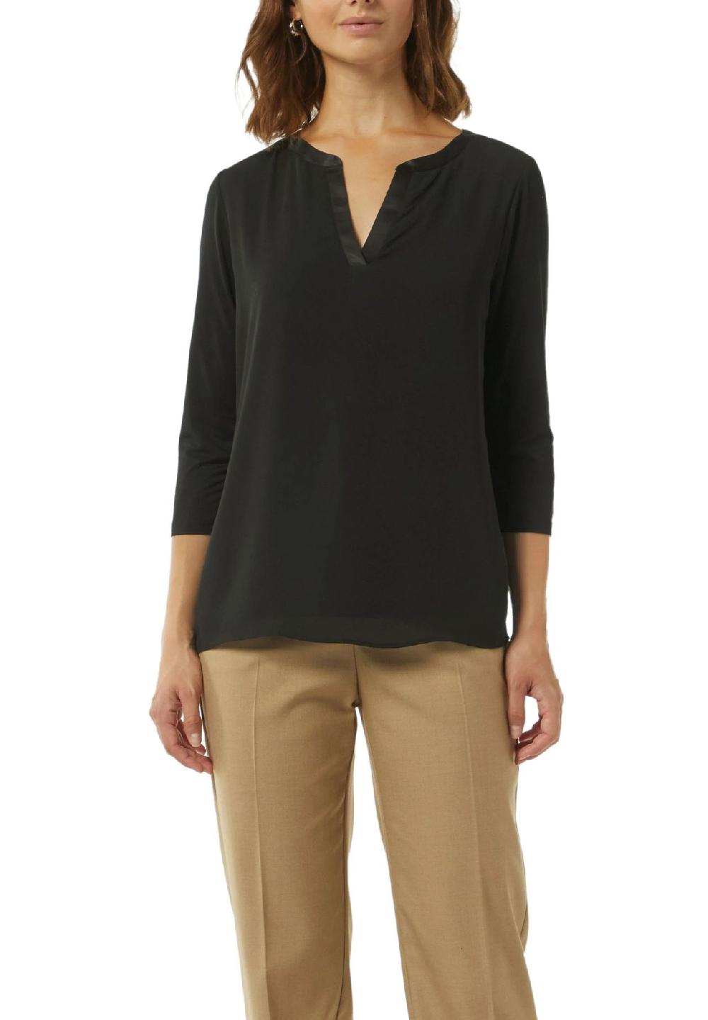 comma Shirtbluse 3/4-Arm Split-Neck für Damen Zeitlich begrenztes Angebot