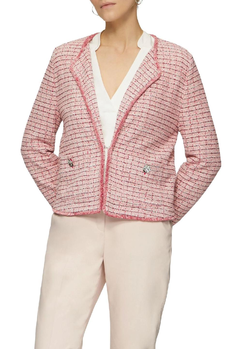 s.Oliver BLACK LABEL Bouclé-Jacke Hakenverschluss für Damen Letzte 2 Tage