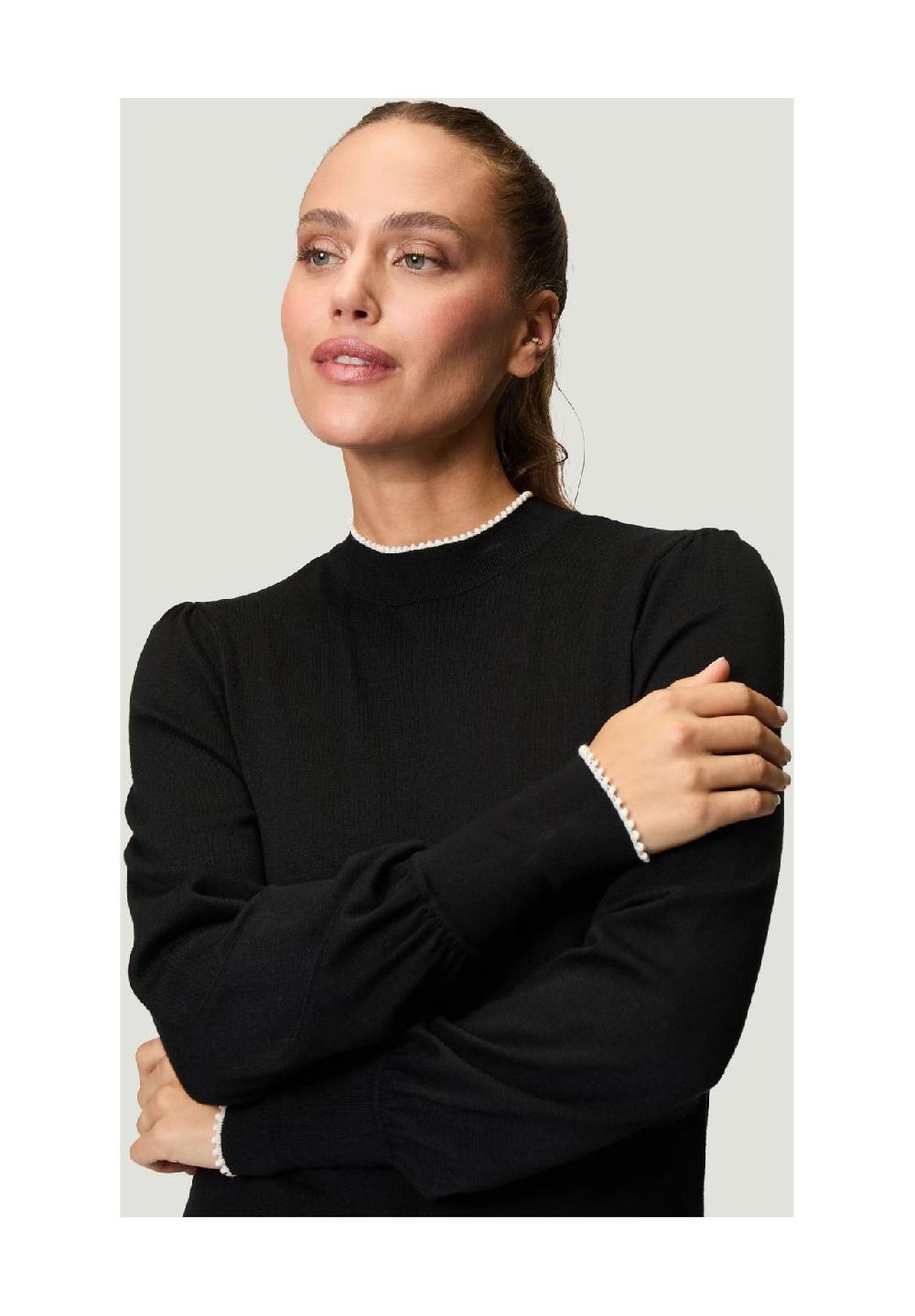 zero Pullover Stehkragen Kontrastpaspel für Damen Fabrikladen