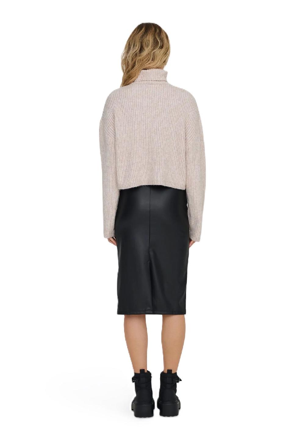ONLY® Rollkragenpullover "Melanie" Rippbündchen für Damen Lagerräumung