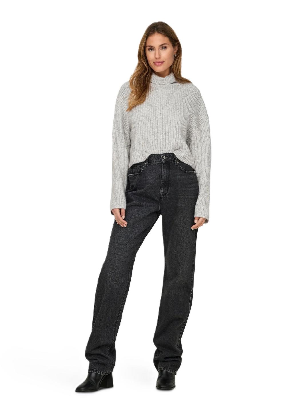 ONLY® Rollkragenpullover "Melanie" Rippbündchen für Damen Top Angebot
