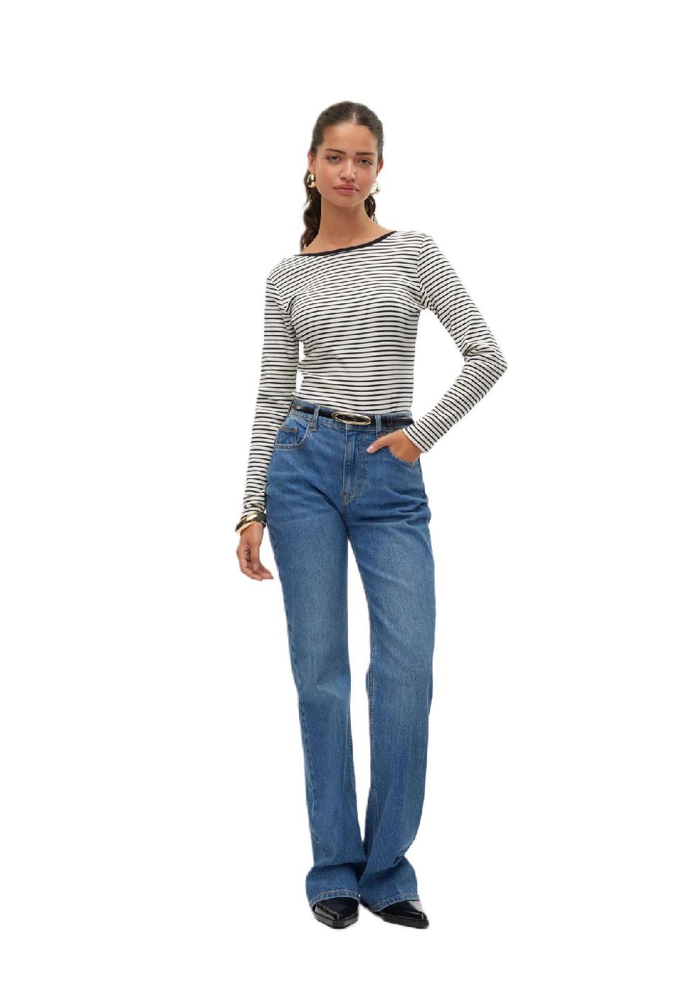VERO MODA® Langarmshirt "Chloe" U-Ausschnitt für Damen Neuheiten
