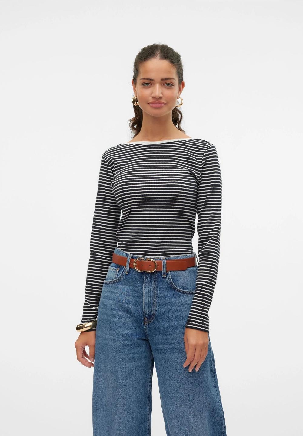 VERO MODA® Langarmshirt "Chloe" U-Ausschnitt für Damen VIP-Rabatte