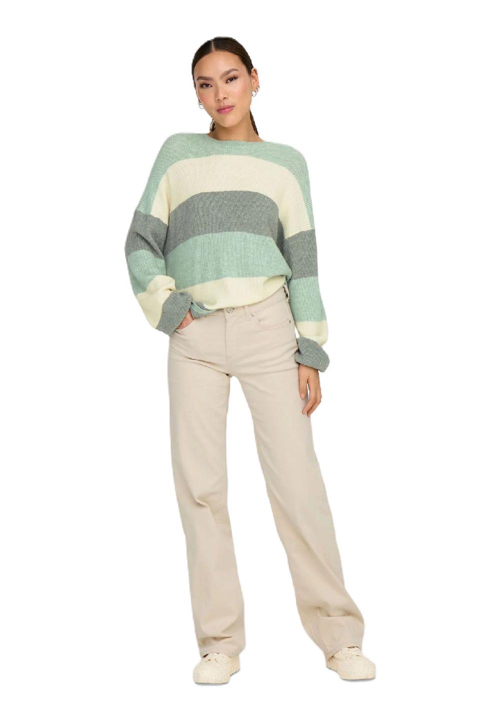ONLY® Pullover Streifen Ballonärmel für Damen Letzter Tag