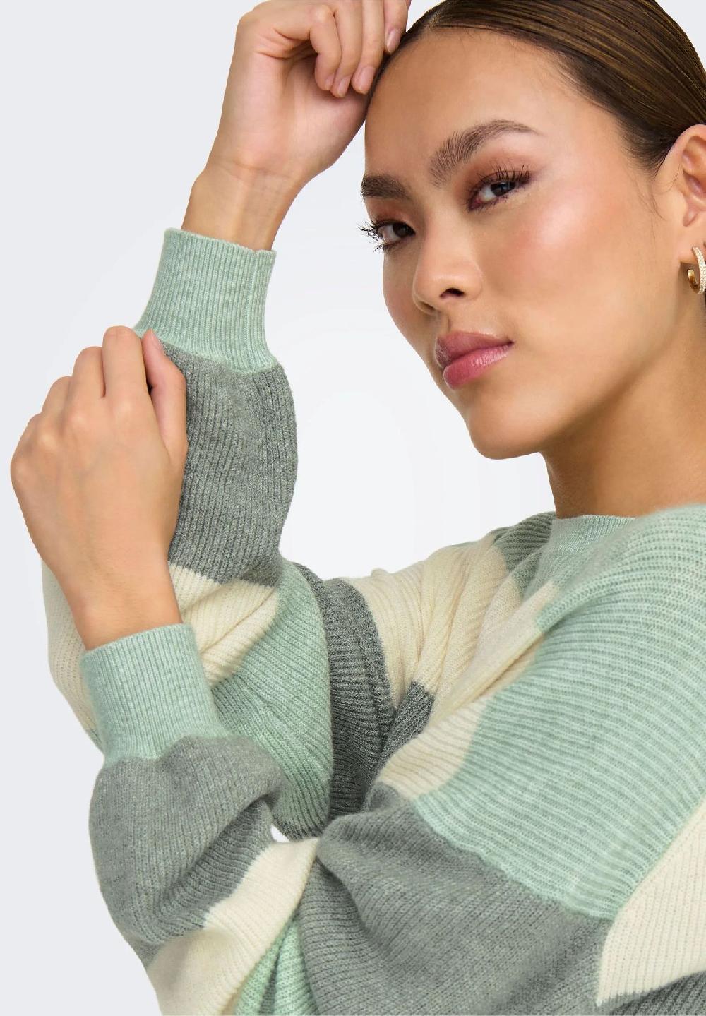 ONLY® Pullover Streifen Ballonärmel für Damen Letzter Tag