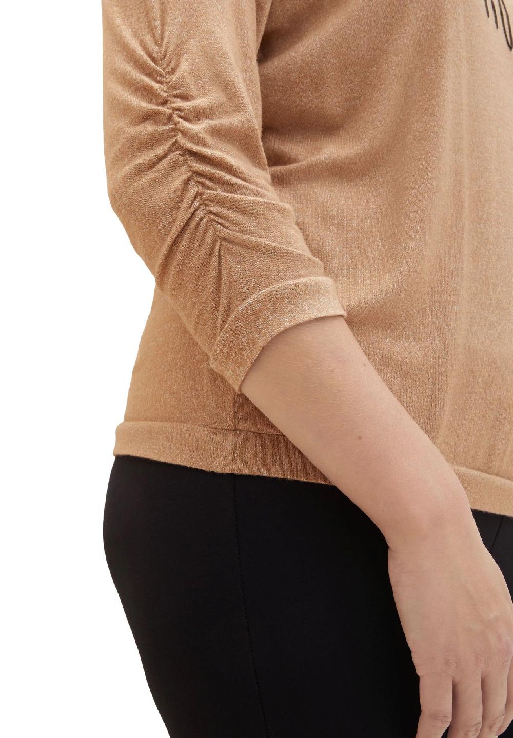 TOM TAILOR plus Shirt 3/4-Arm Melange Raffung für Damen Günstig kaufen