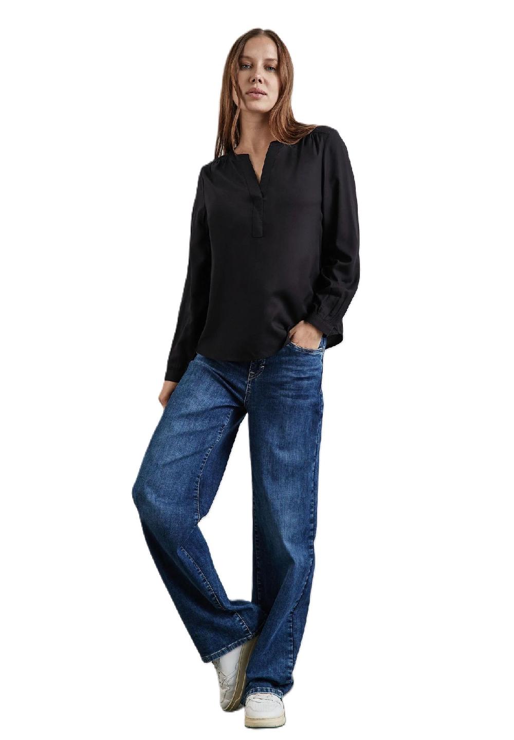 Street One Shirtbluse Split-Neck für Damen Begrenzt auf 3 Tage