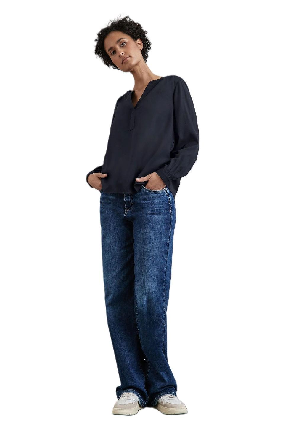 Street One Shirtbluse Split-Neck für Damen Black Friday Preise