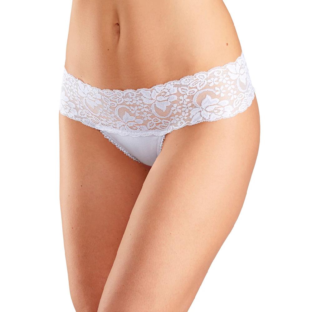 Vivance String (3er-Pack) aus elastischer Baumwolle mit floraler Spitze ▷ für Bis zu 65% Rabatt