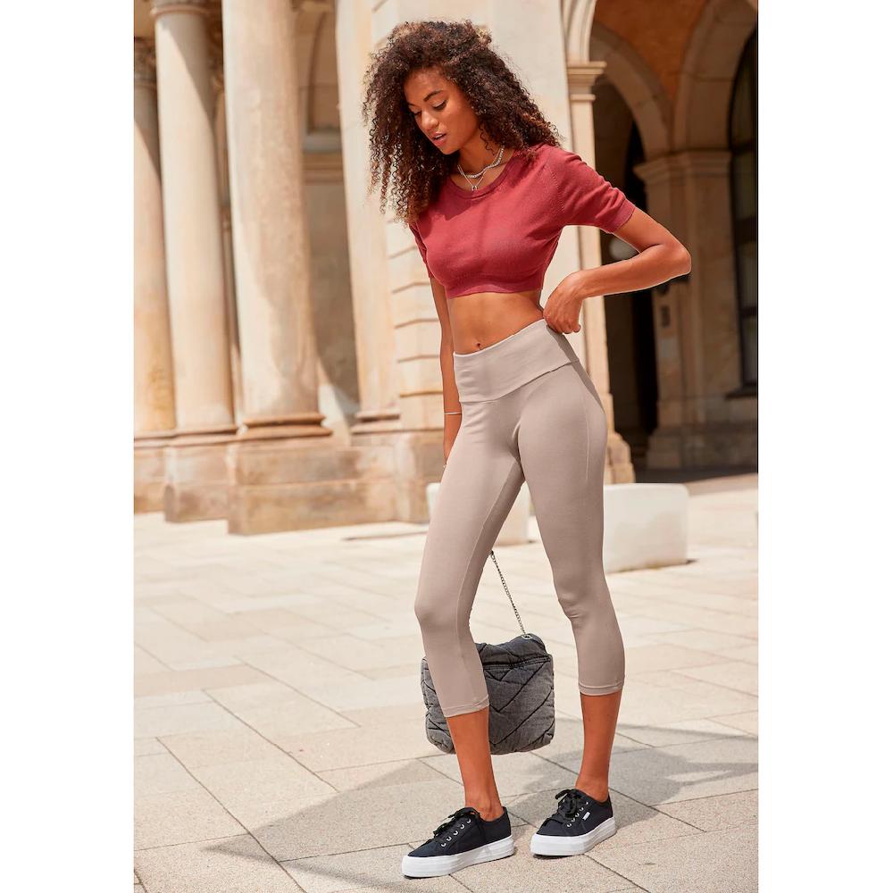 LASCANA Caprileggings mit breitem weichem Bündchen Loungewear Großer Ausverkauf