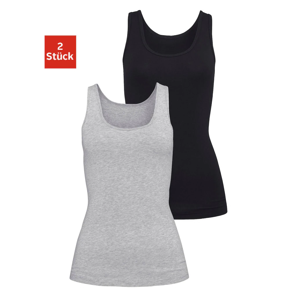 H.I.S Unterhemd (2er-Pack) aus elastischer Baumwoll-Qualität Tanktop Unterziehshirt ▷ für