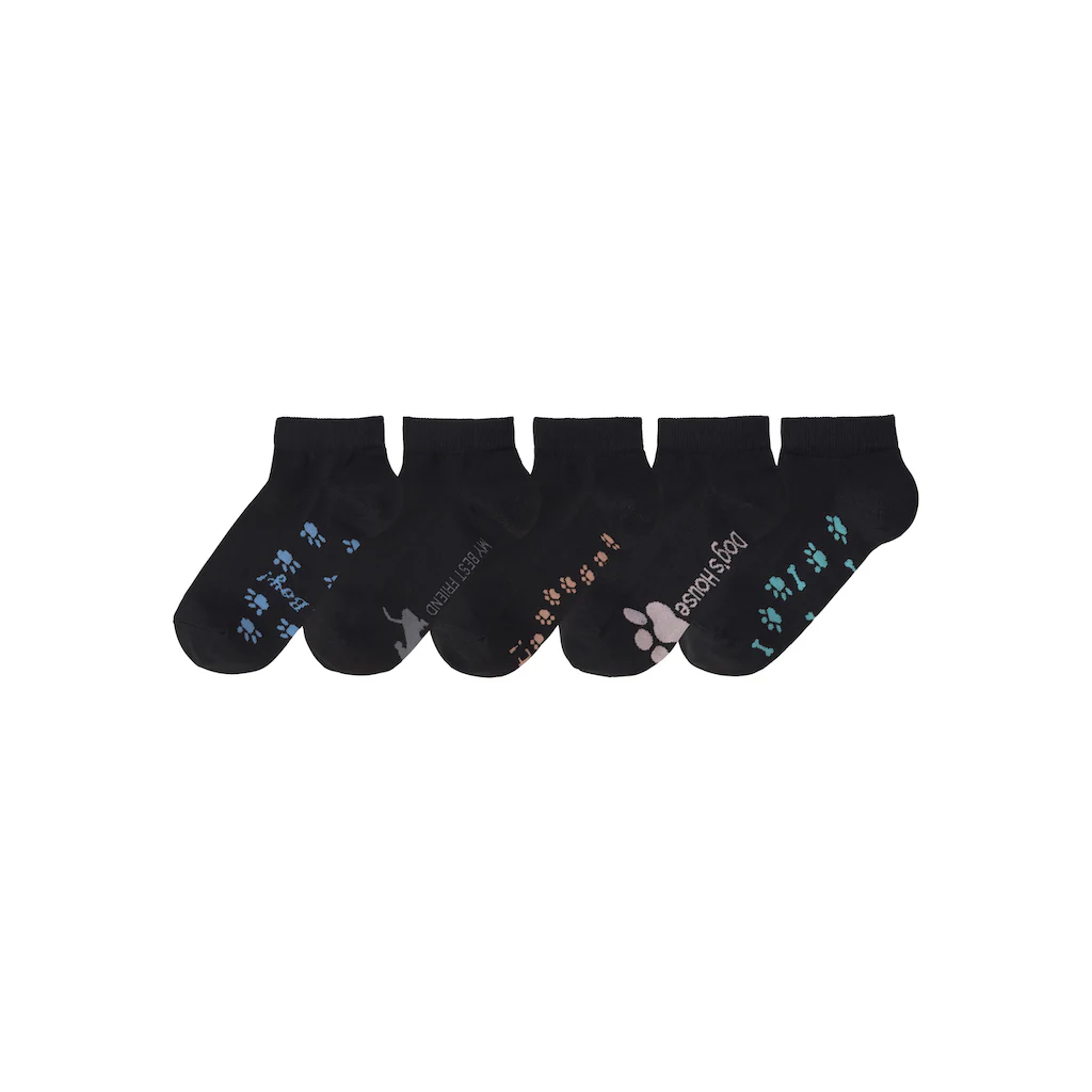 Arizona Sneakersocken (Packung 5 Paar) mit süßem Pfotendesign unter der Sohle online bestellen Valentinstagsangebot