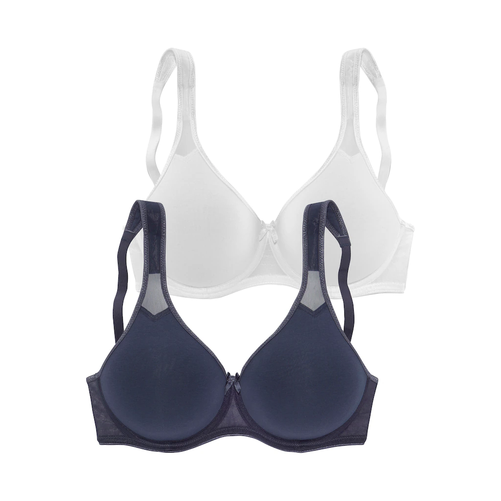 petite fleur T-Shirt-BH mit Bügel und Netzeinsätzen Basic Dessous ▷ für Bestseller