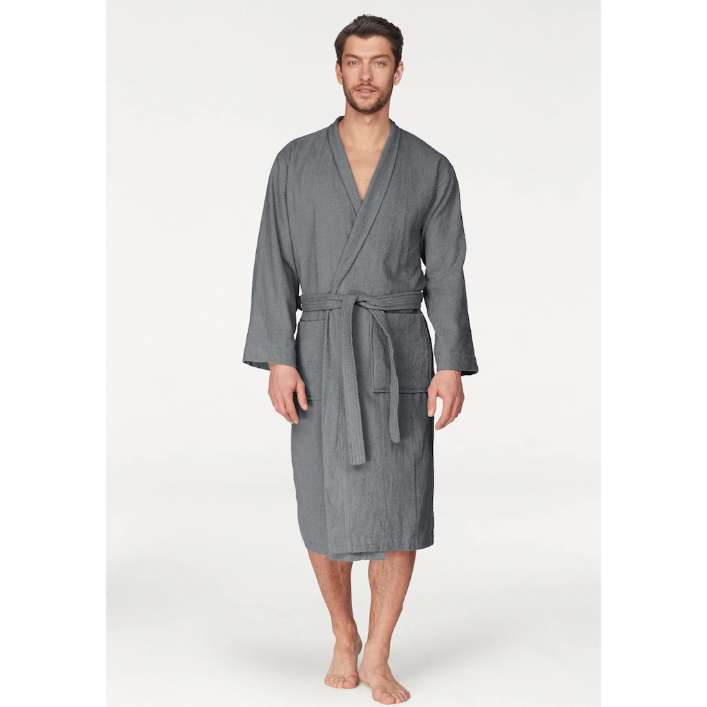my home Unisex-Bademantel »Travel ideal für Sauna & Spa Hotelbademantel Morgenmantel« (1 St.) für Damen & Herren leichte Qualität langer Bademantel S-3XL