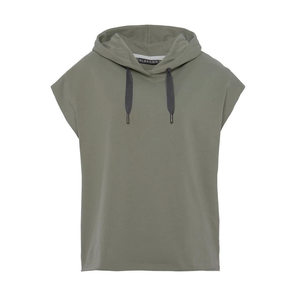 Elbsand Kapuzensweatshirt »Catia« kurzärmliger Hoodie mit Logodruck hinten Limitierter Zeitrabatt