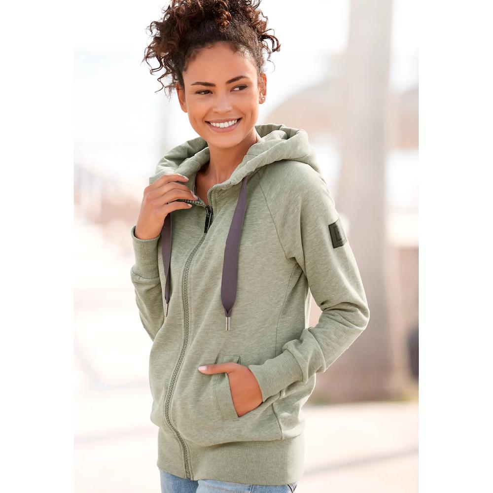 Elbsand Kapuzensweatjacke »Kelina« mit Logostickerei auf der Kapuze bequeme Freizeitjacke mit Taschen