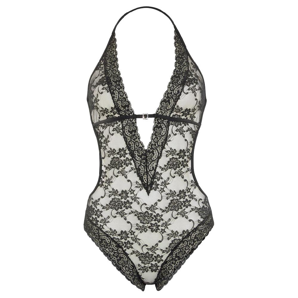 JETTE Body aus floraler Spitze mit Glitzeraccessoire sexy Dessous Reizwäsche kaufen Begrenzte Freigabe