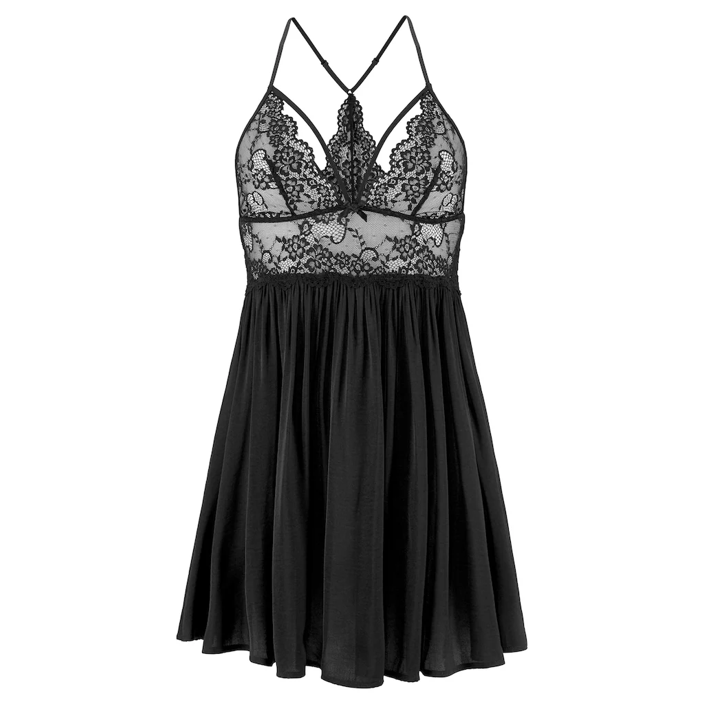 LASCANA Negligé ohne Bügel aus edler Spitze und Satin sexy Dessous Reizwäsche bestellen Bis zu 65% Rabatt