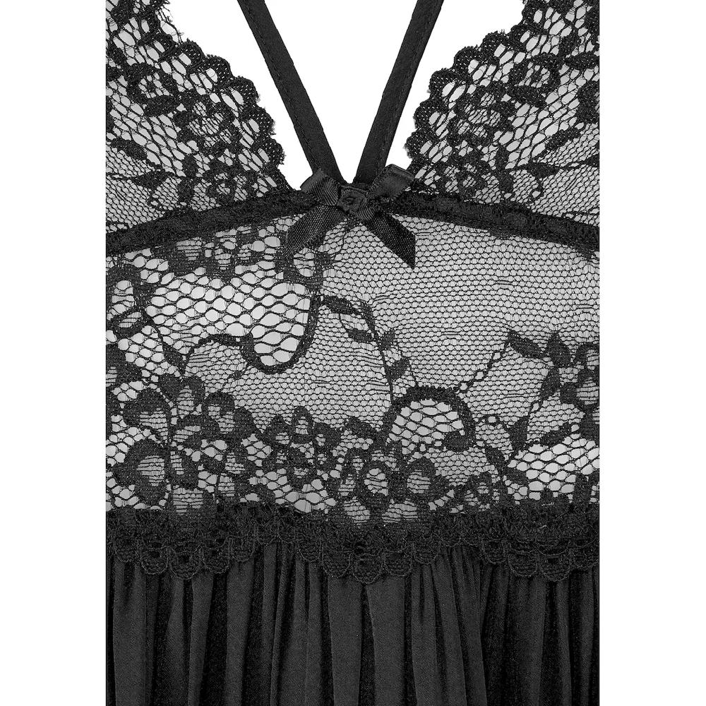 LASCANA Negligé ohne Bügel aus edler Spitze und Satin sexy Dessous Reizwäsche bestellen Bis zu 65% Rabatt