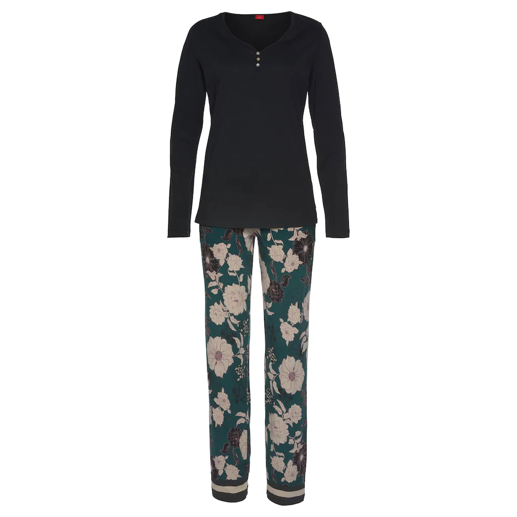s.Oliver Bodywear Pyjama mit kotrastigen Abschlüssen Super Rabatt