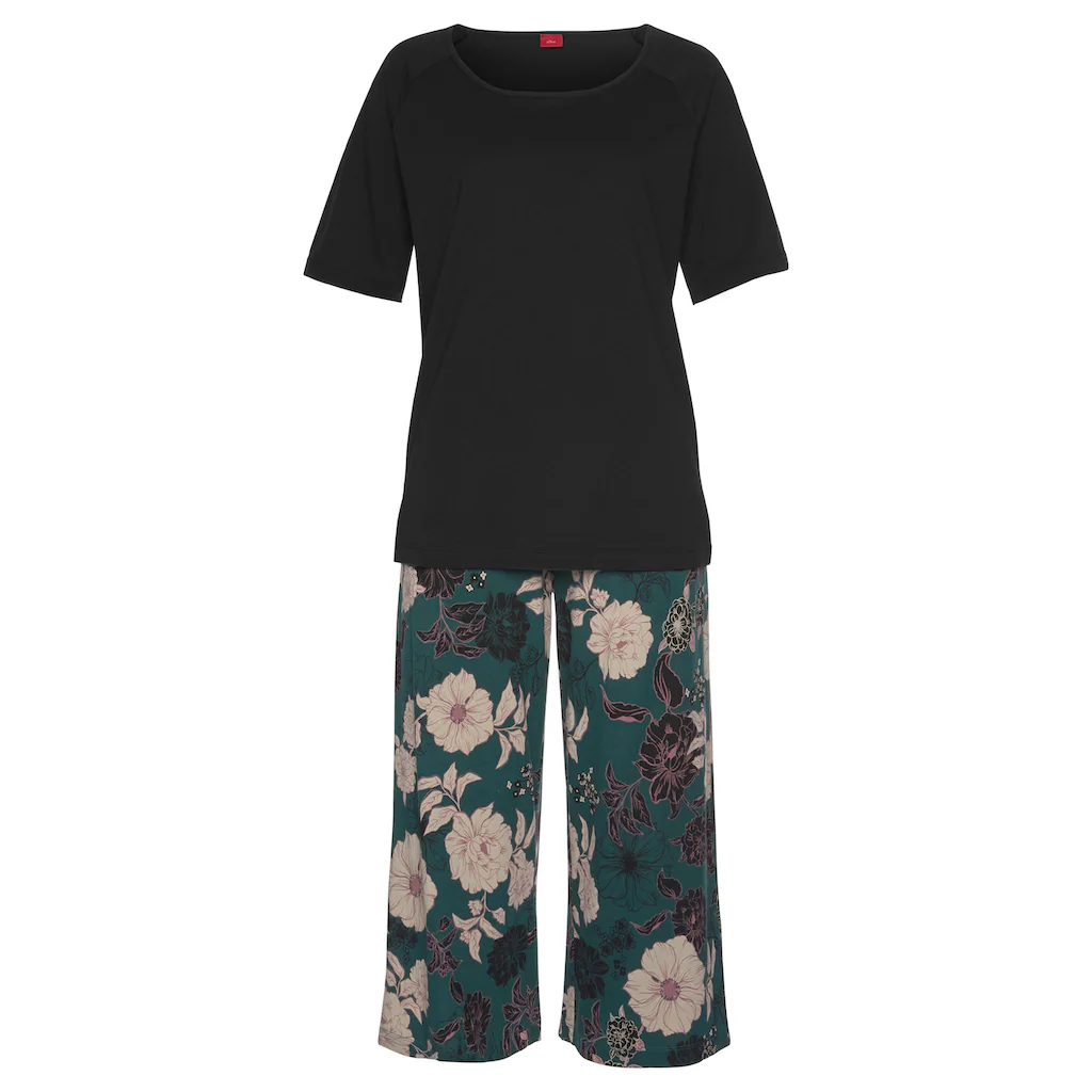 s.Oliver Bodywear Capri-Pyjama Shirt mit halblangen Ärmeln 50% Rabatt mit kostenlosem Versand