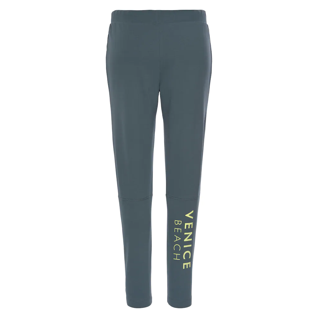 Venice Beach Sweathose mit Print am Bein und Taschen Jogginghose Relaxhose Fabrikverkauf