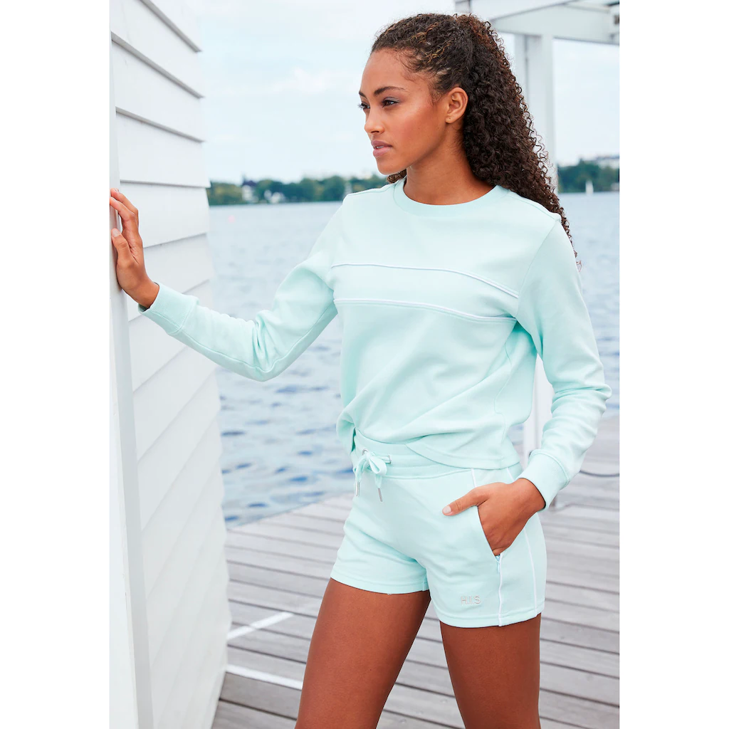 H.I.S Sweatshirt mit Piping Loungeanzug Preisnachlass