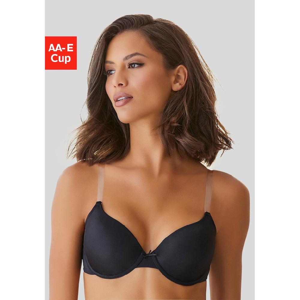 LASCANA Schalen-BH »Ela« mit transparenten Trägern perfect basic mit Bügel Basic Dessous ▷ für