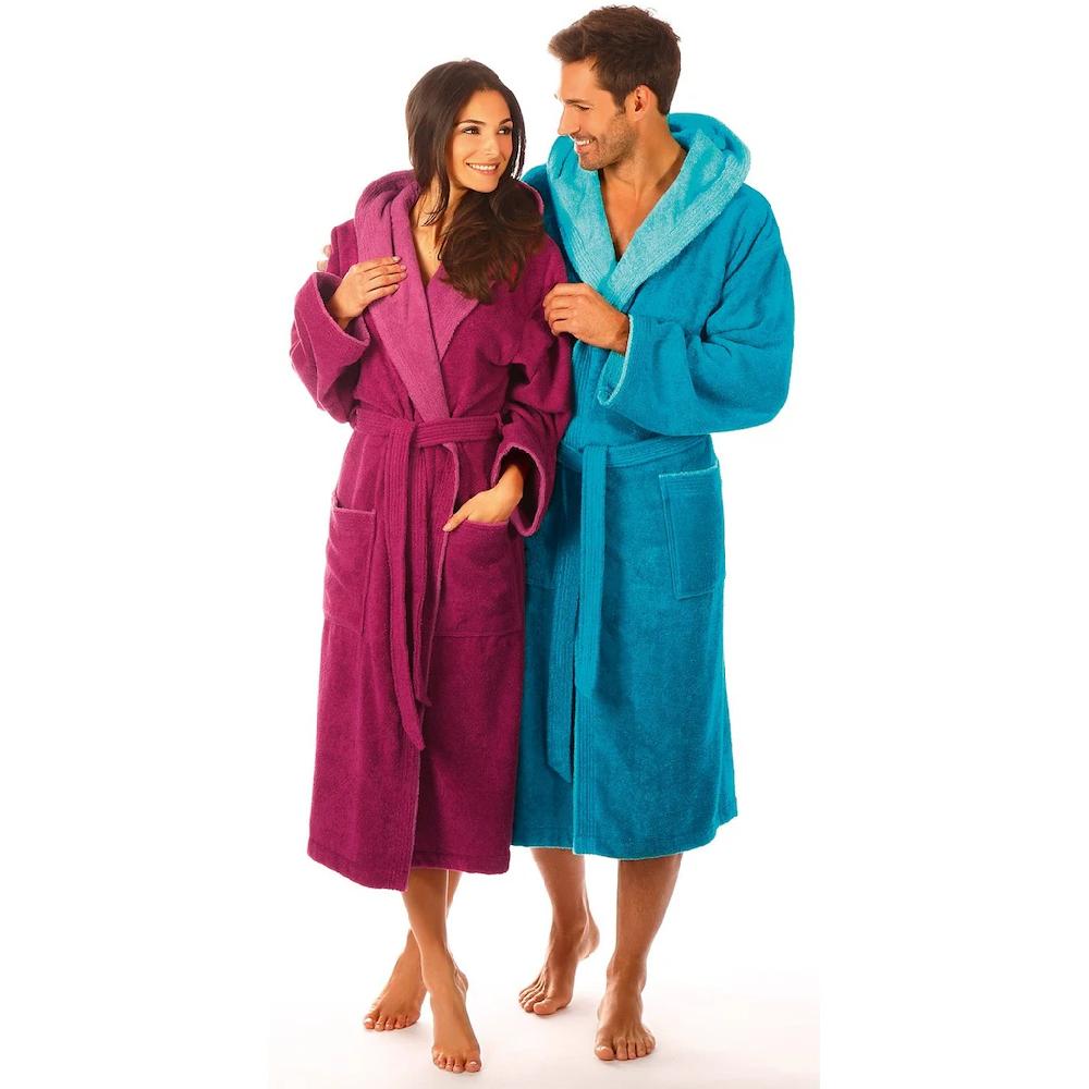 Egeria Unisex-Bademantel »Cairo ideal für Sauna & Spa Hotelbademantel Morgenmantel« (1 St.) mit Kapuze Doubleface Optik Zeitbegrenzte Promotion