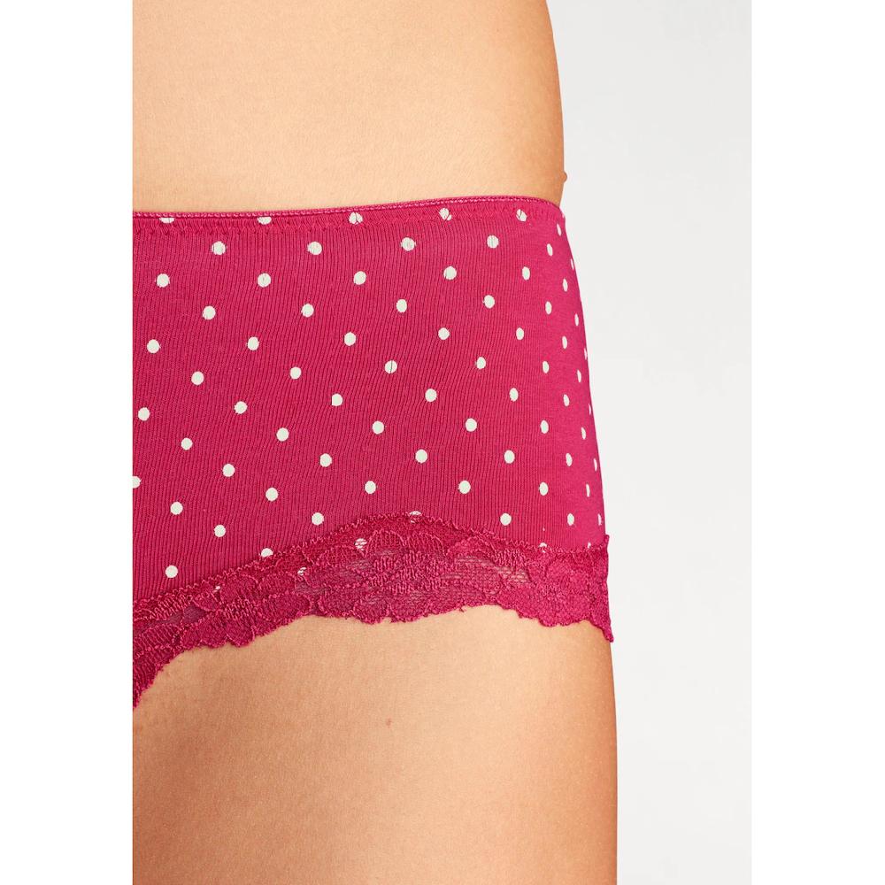 LASCANA Panty (3er-Pack) aus elastischer Baumwolle mit zarter Spitze Black Friday Preise