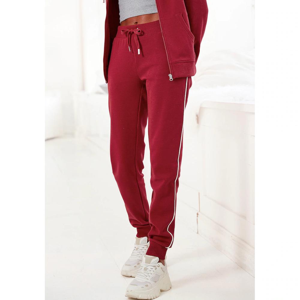 KangaROOS Relaxhose mit kontrastfarbenem Piping Loungeanzug
