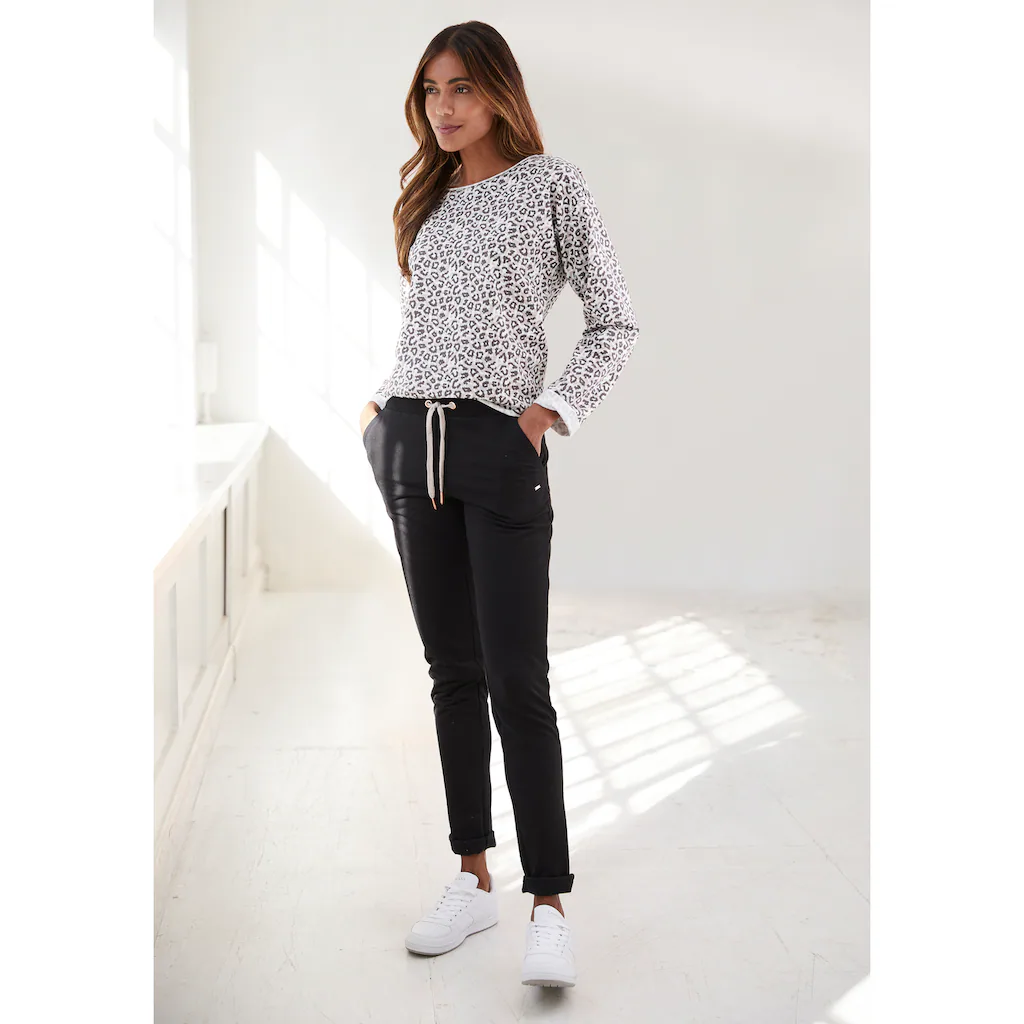 LASCANA Sweatshirt Langarmshirt in locker sitzendem Schnitt Loungewear Begrenzte Freigabe
