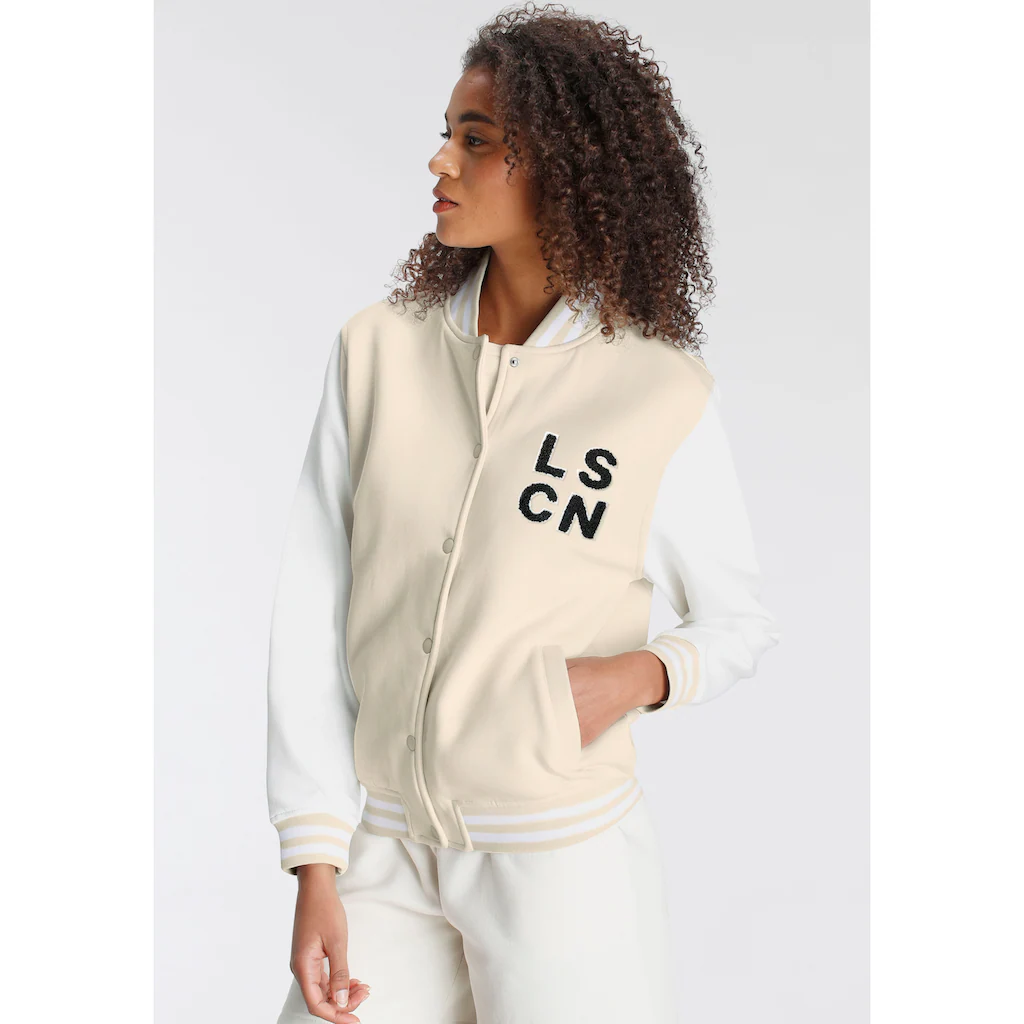 LSCN by LASCANA Sweatjacke im College Stil Loungeanzug JETZT KAUFEN