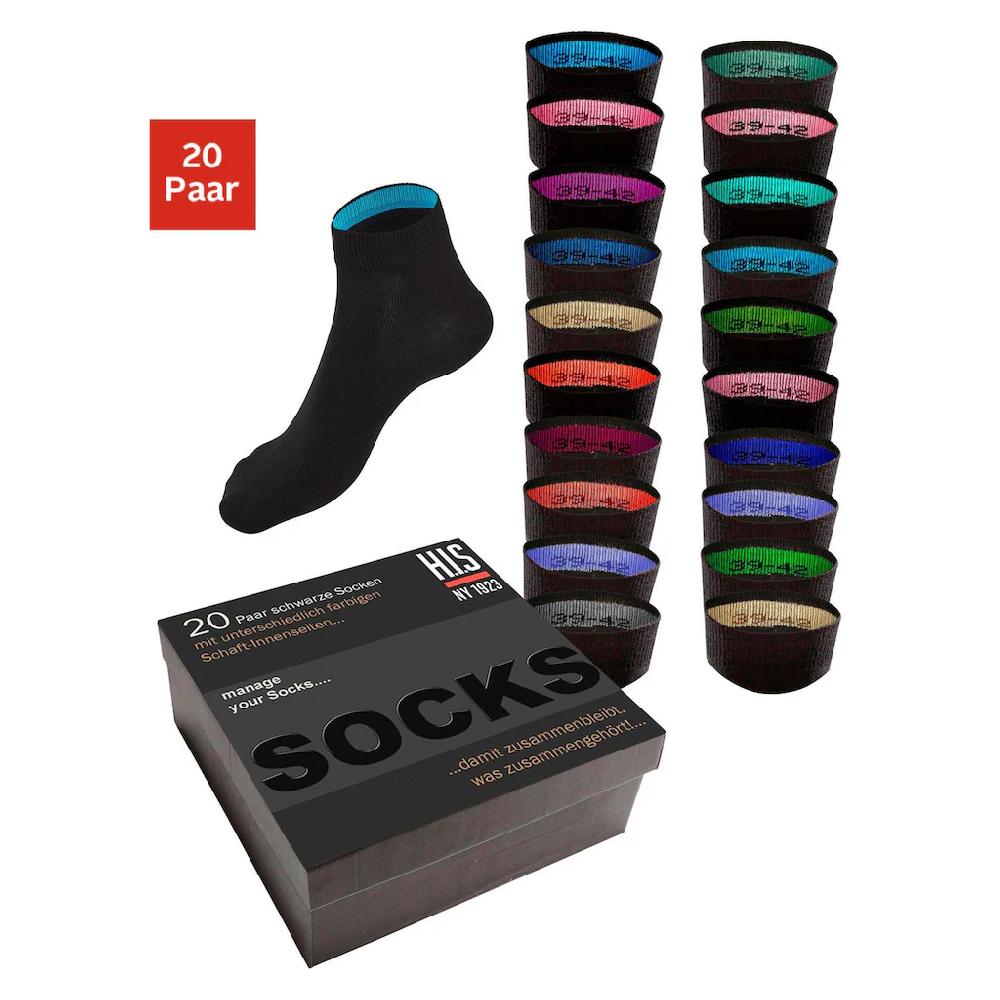 H.I.S Kurzsocken (Box 20 Paar) in praktischer Geschenkbox kaufen Discount Store für neue Produkte