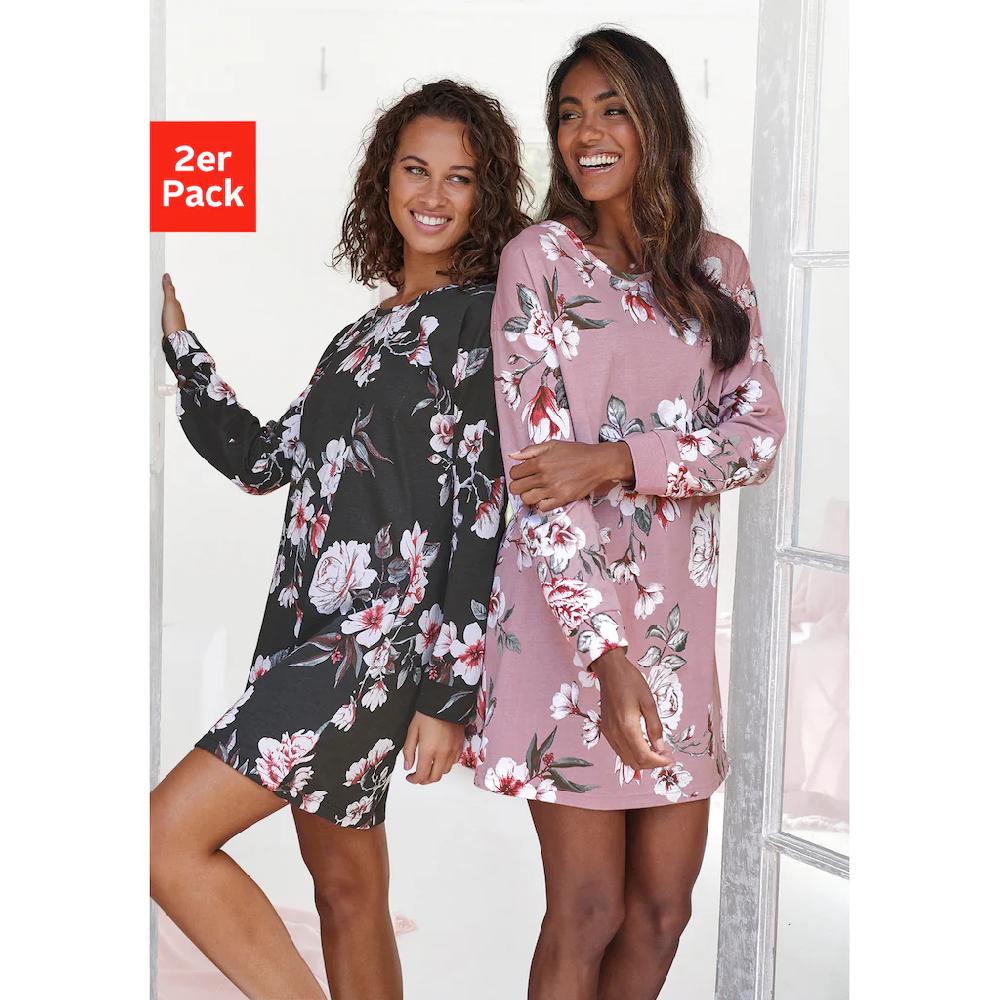 Vivance Dreams Sleepshirt (2er-Pack) mit Blumendruck bestellen 50% Rabatt mit kostenlosem Versand