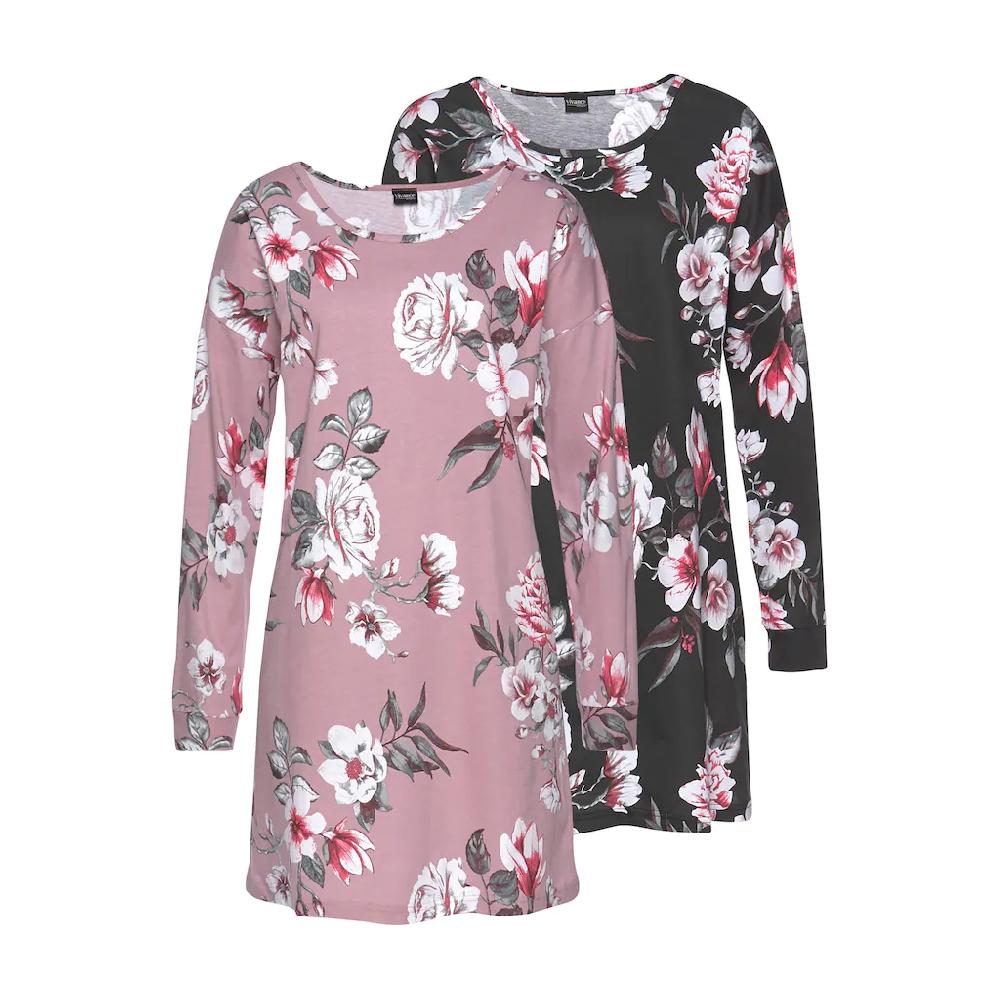 Vivance Dreams Sleepshirt (2er-Pack) mit Blumendruck bestellen 50% Rabatt mit kostenlosem Versand