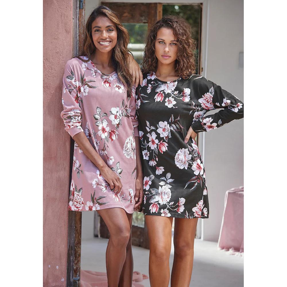 Vivance Dreams Sleepshirt (2er-Pack) mit Blumendruck bestellen 50% Rabatt mit kostenlosem Versand