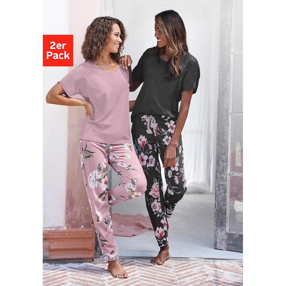 Vivance Dreams Pyjama (4 tlg. 2 Stück) mit Blumendruck kaufen Rabatte dieses Monats
