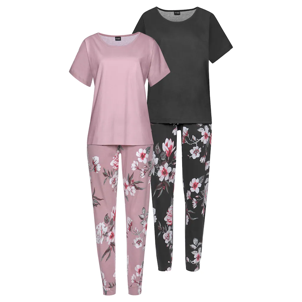 Vivance Dreams Pyjama (4 tlg. 2 Stück) mit Blumendruck kaufen Rabatte dieses Monats
